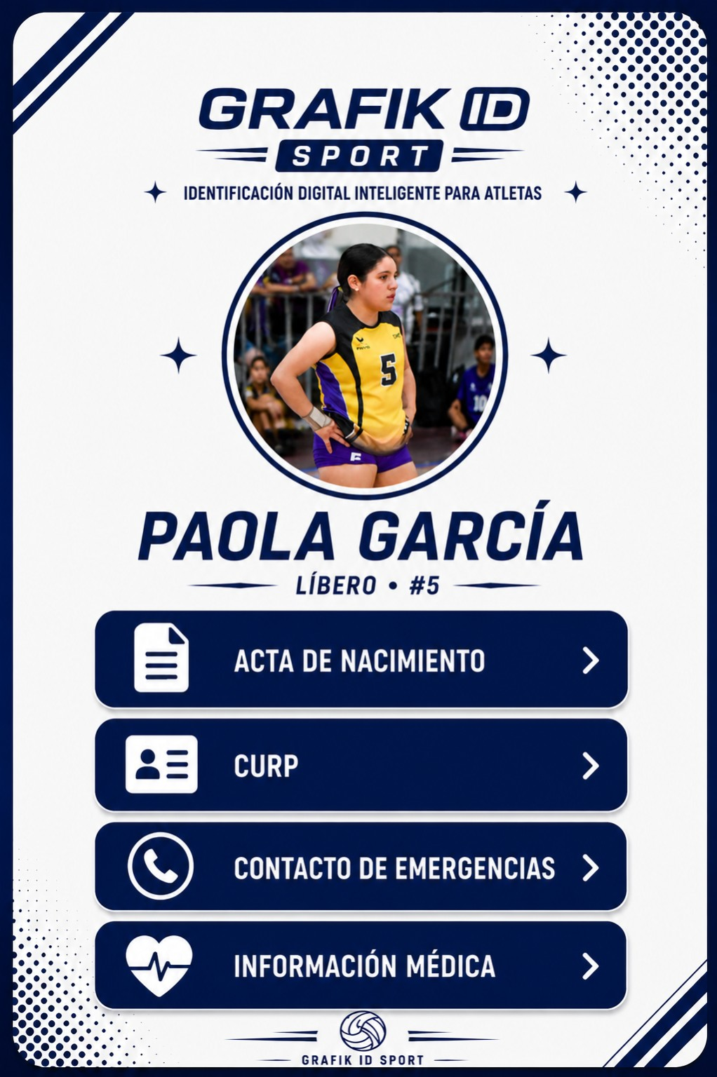 Grafik ID Sport - Paola García, Líbero #5